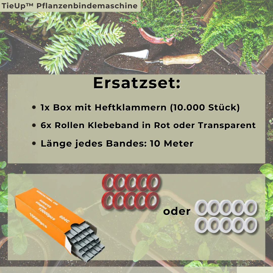 50% RABATT ENDET HEUTE | TieUp Pflanzenbindemaschine | inkl. 10 Rollen Klebeband